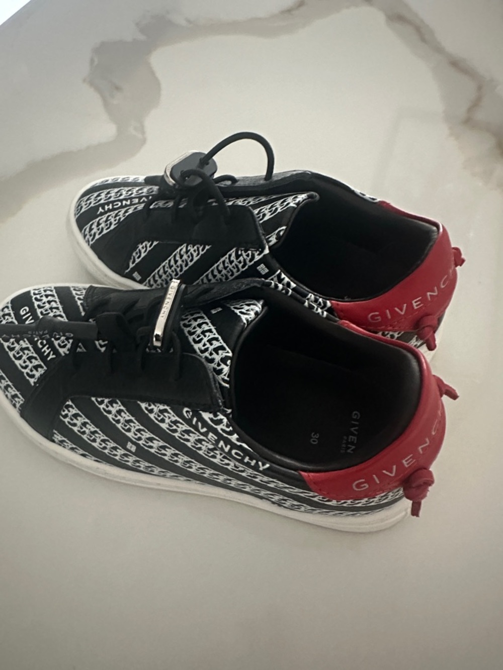Givenchy Kids Black & Red Monogramu Low-Top Sneakers